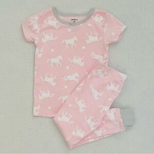 Carter's Unicorn Stars Short Sleeve Pajamas Matching 2pc Set 100% Cotton